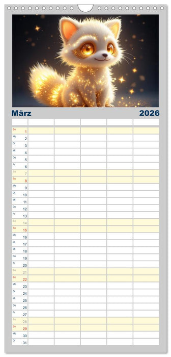 Leuchtende Tierbabys (CALVENDO Familienplaner 2026)