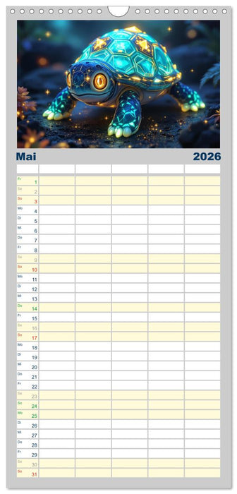 Leuchtende Tierbabys (CALVENDO Familienplaner 2026)