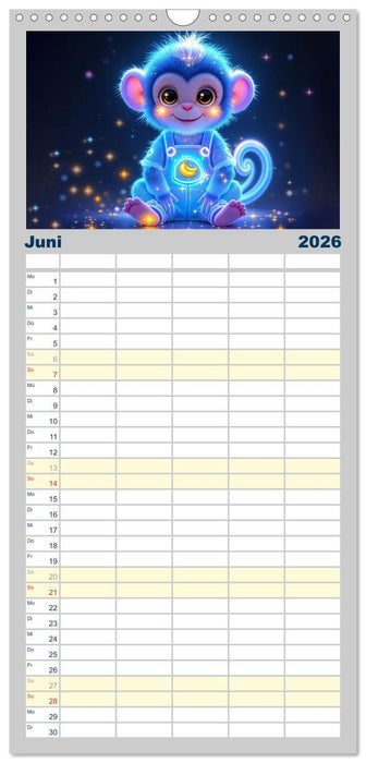 Leuchtende Tierbabys (CALVENDO Familienplaner 2026)