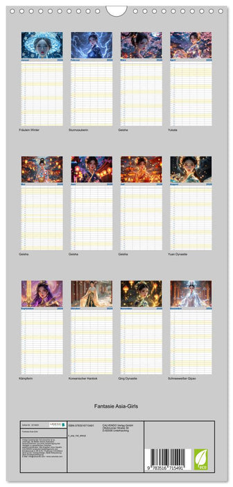 Fantasie Asia-Girls (CALVENDO Familienplaner 2026)