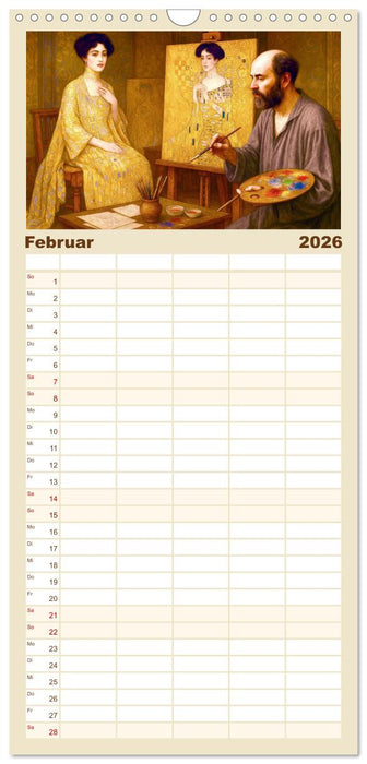 Gustav Klimt. Sein Leben, seine Kunstwerke (CALVENDO Familienplaner 2026)