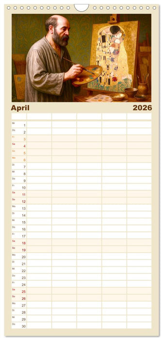 Gustav Klimt. Sein Leben, seine Kunstwerke (CALVENDO Familienplaner 2026)