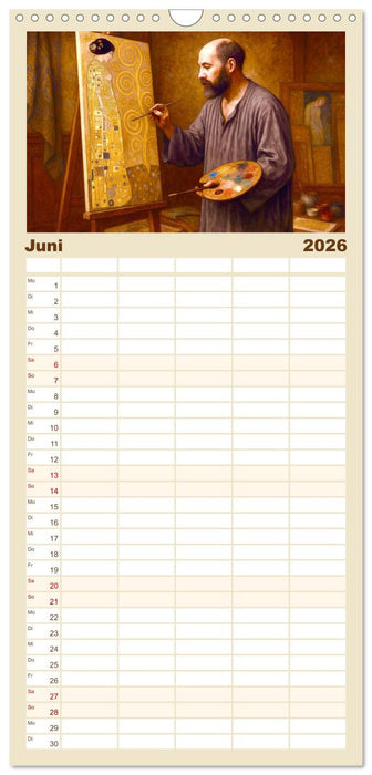 Gustav Klimt. Sein Leben, seine Kunstwerke (CALVENDO Familienplaner 2026)