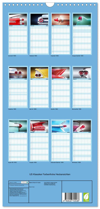 US Klassiker Farbenfrohe Heckansichten (CALVENDO Familienplaner 2026)