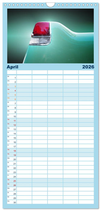 US Klassiker Farbenfrohe Heckansichten (CALVENDO Familienplaner 2026)