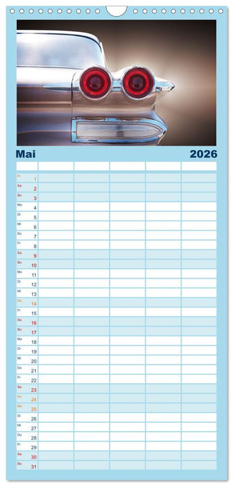 US Klassiker Farbenfrohe Heckansichten (CALVENDO Familienplaner 2026)