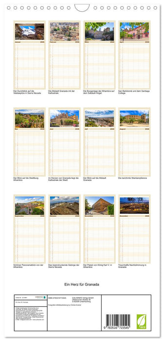 Ein Herz für Granada (CALVENDO Familienplaner 2026)