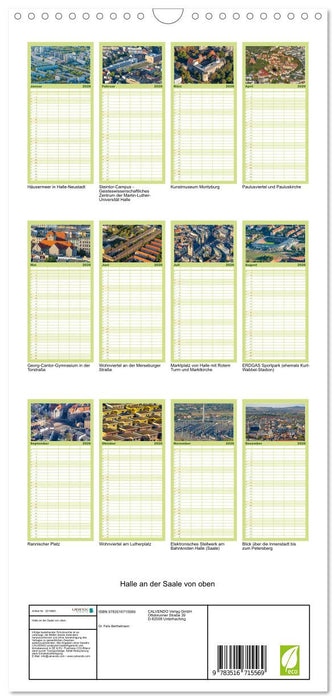 Halle an der Saale von oben (CALVENDO Familienplaner 2026)