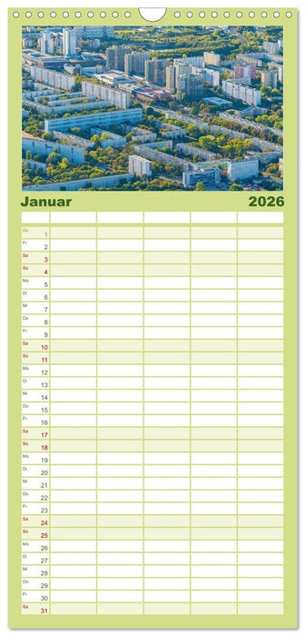 Halle an der Saale von oben (CALVENDO Familienplaner 2026)