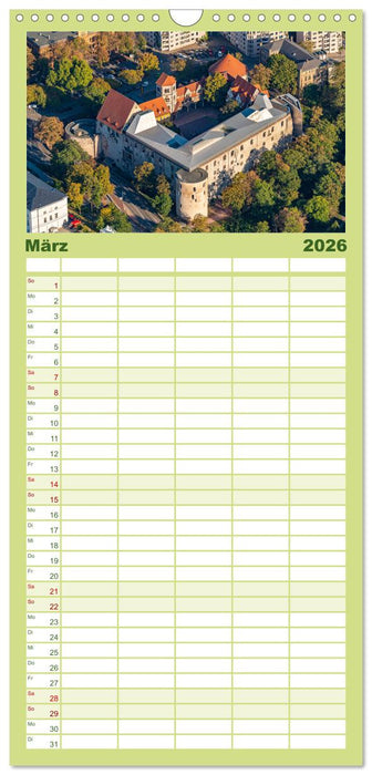 Halle an der Saale von oben (CALVENDO Familienplaner 2026)