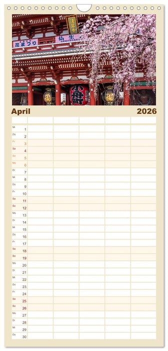 Tokio - Das Herz Japans (CALVENDO Familienplaner 2026)