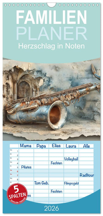 Herzschlag in Noten (CALVENDO Familienplaner 2026)