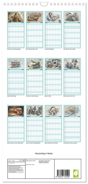 Herzschlag in Noten (CALVENDO Familienplaner 2026)