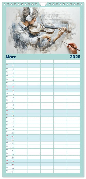 Herzschlag in Noten (CALVENDO Familienplaner 2026)