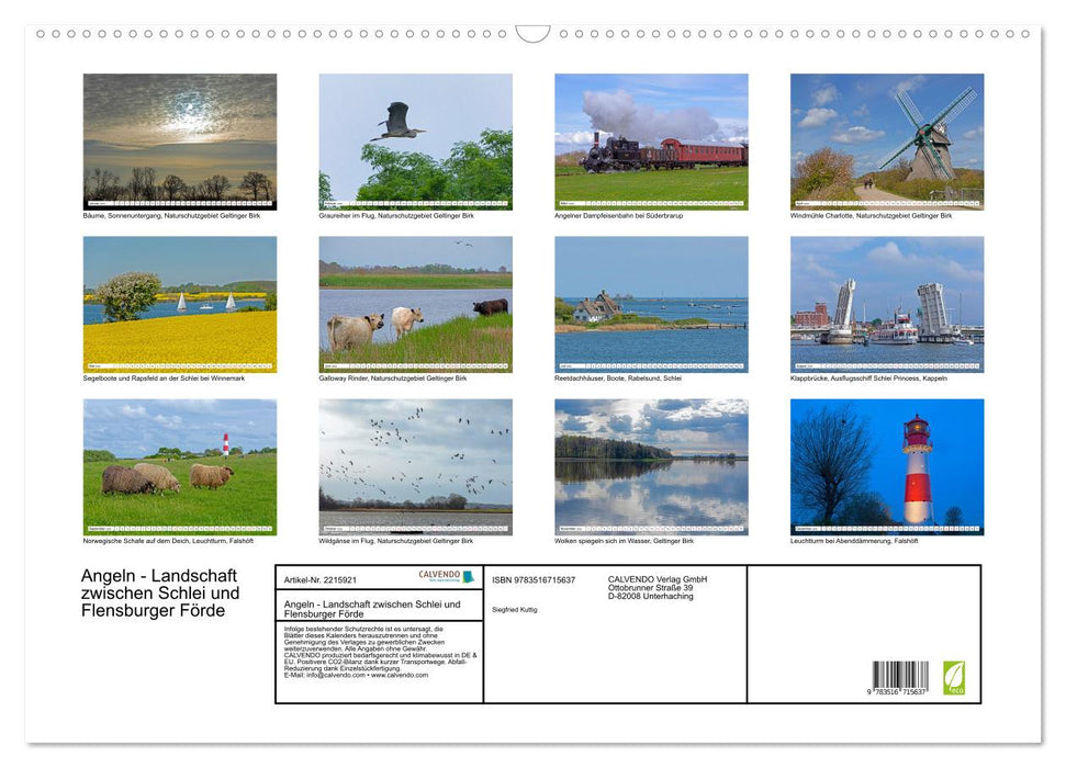 Angeln - Landschaft zwischen Schlei und Flensburger Förde (CALVENDO Wandkalender 2026)