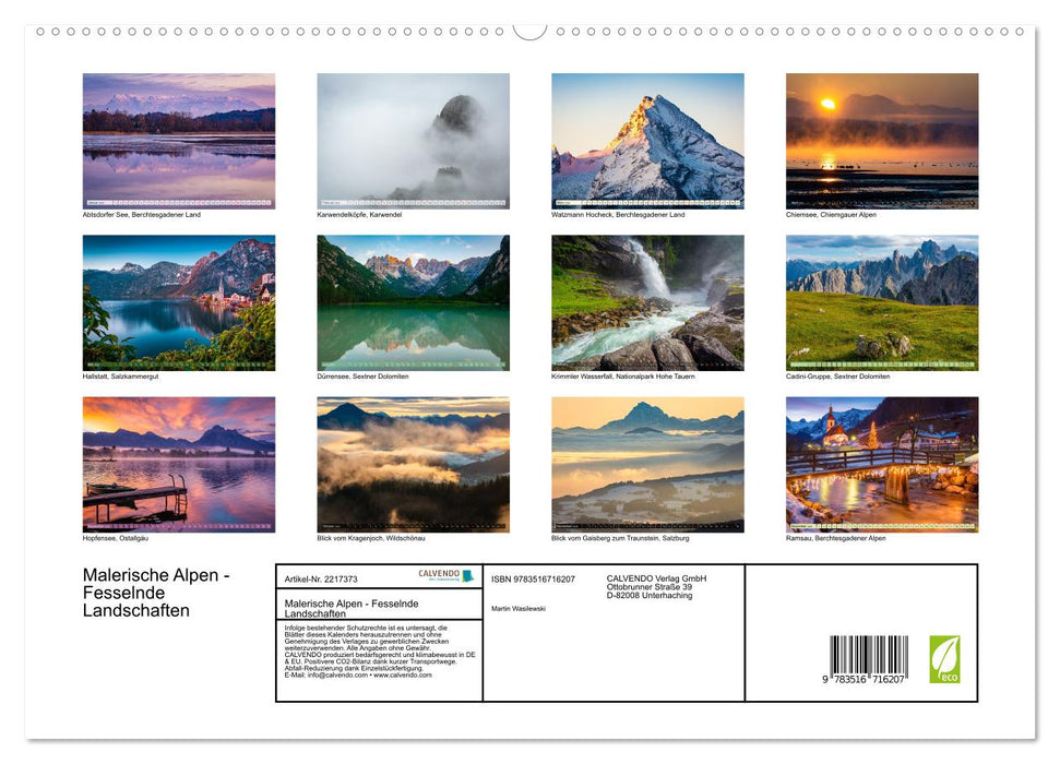Malerische Alpen - Fesselnde Landschaften (CALVENDO Premium Wandkalender 2026)