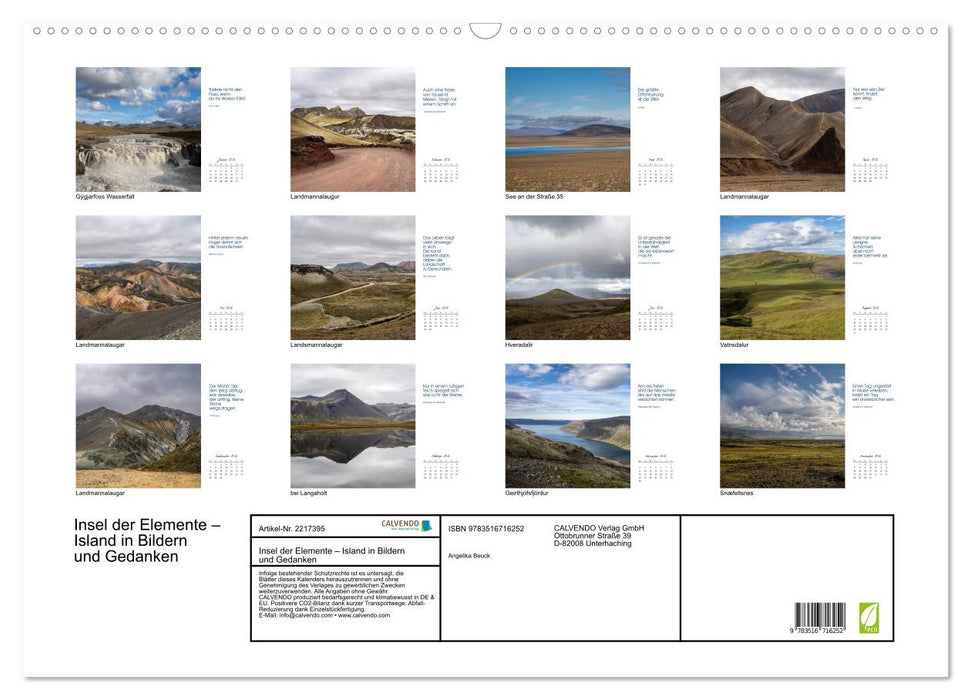 Insel der Elemente – Island in Bildern und Gedanken (CALVENDO Wandkalender 2026)