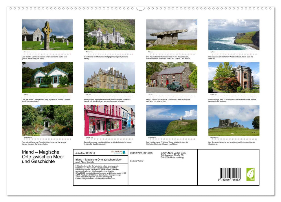 Irland – Magische Orte zwischen Meer und Geschichte (CALVENDO Premium Wandkalender 2026)