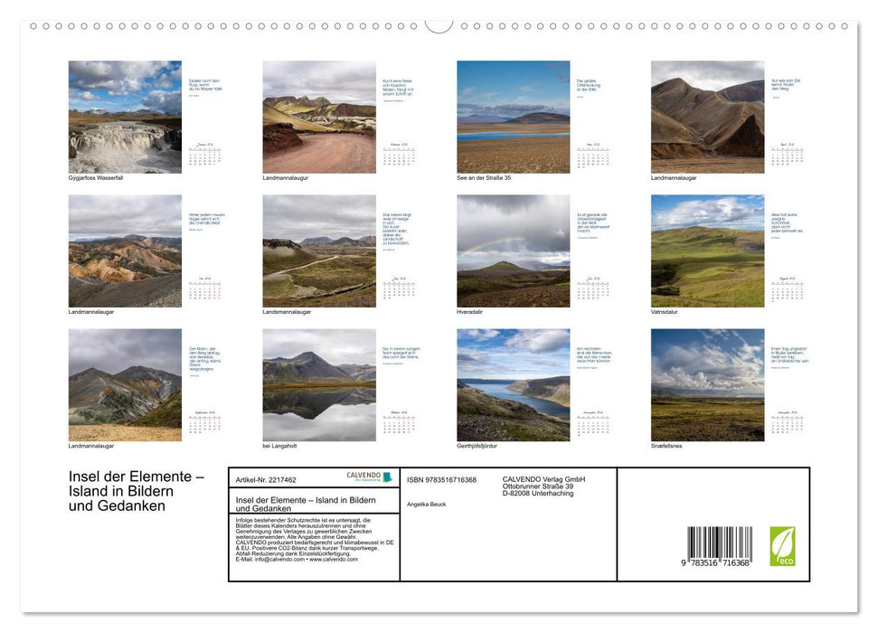 Insel der Elemente – Island in Bildern und Gedanken (CALVENDO Premium Wandkalender 2026)