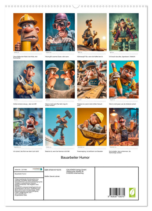 Bauarbeiter Humor (CALVENDO Premium Wandkalender 2026)