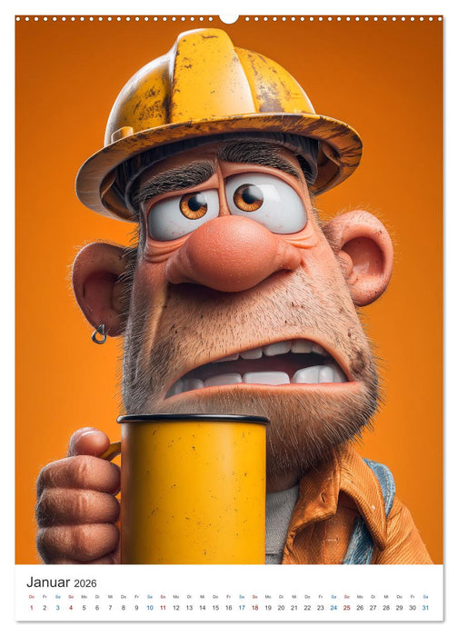Bauarbeiter Humor (CALVENDO Premium Wandkalender 2026)