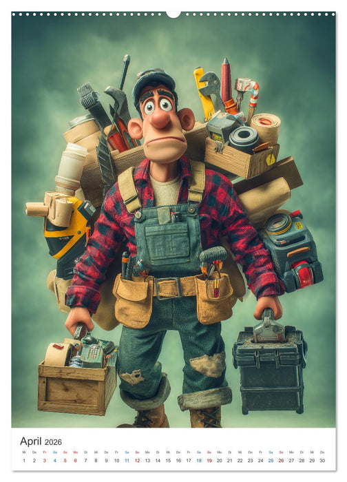 Bauarbeiter Humor (CALVENDO Premium Wandkalender 2026)