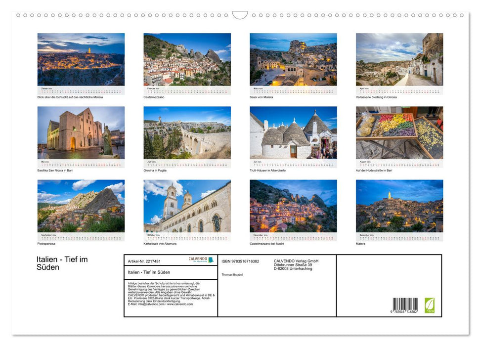 Italien - Tief im Süden (CALVENDO Wandkalender 2026)