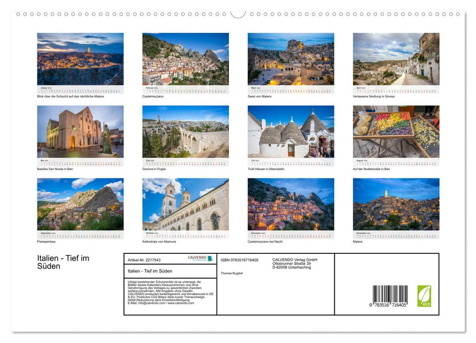 Italien - Tief im Süden (CALVENDO Premium Wandkalender 2026)
