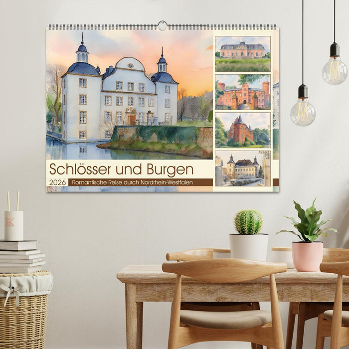 Schlösser und Burgen - Romantische Reise durch Nordrhein-Westfalen (CALVENDO Wandkalender 2026)