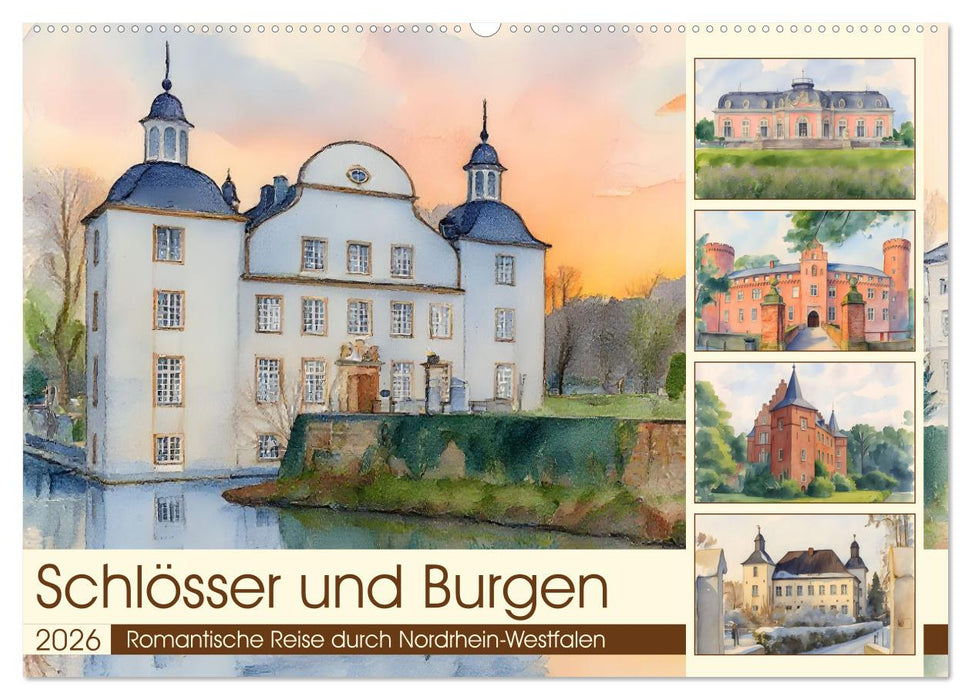 Schlösser und Burgen - Romantische Reise durch Nordrhein-Westfalen (CALVENDO Wandkalender 2026)