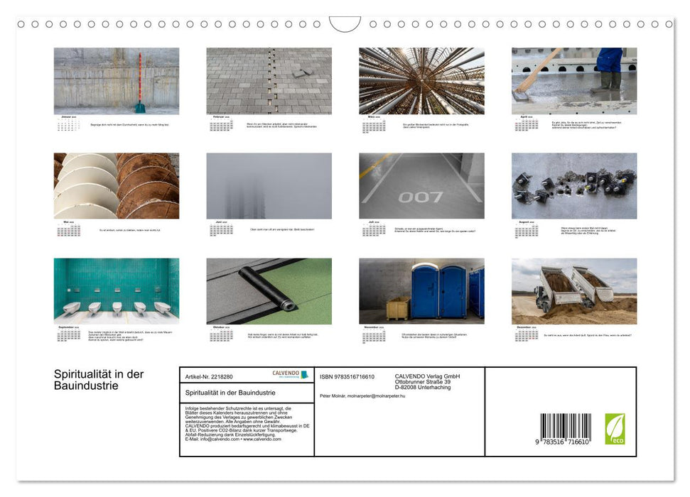 Spiritualität in der Bauindustrie (CALVENDO Wandkalender 2026)