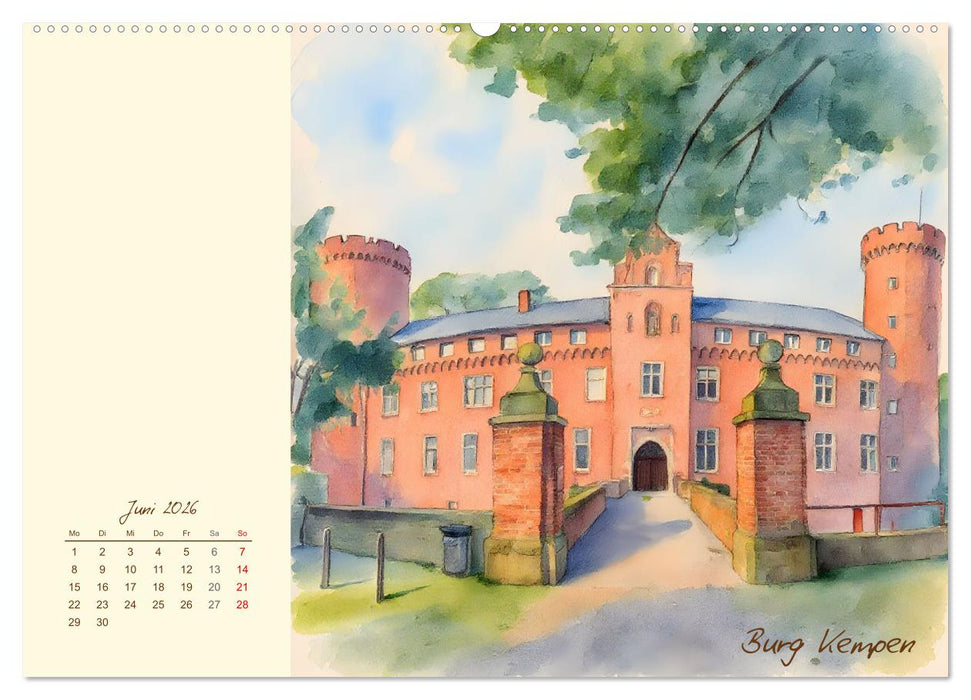 Schlösser und Burgen - Romantische Reise durch Nordrhein-Westfalen (CALVENDO Premium Wandkalender 2026)