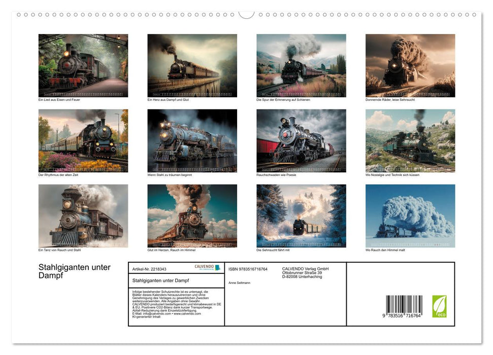 Stahlgiganten unter Dampf (CALVENDO Premium Wandkalender 2026)