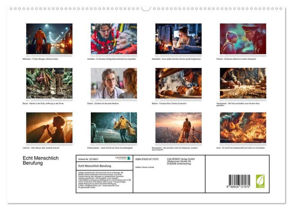 Echt Menschlich Berufung (CALVENDO Premium Wandkalender 2026)