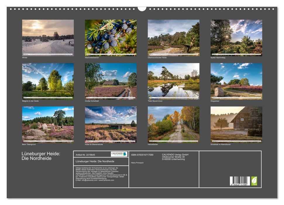 Lüneburger Heide: Die Nordheide (CALVENDO Wandkalender 2026)