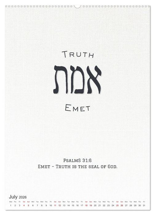 The Radiant Path Hebrew Letters Inspiring the Soul (CALVENDO Premium-Calendar 2026)