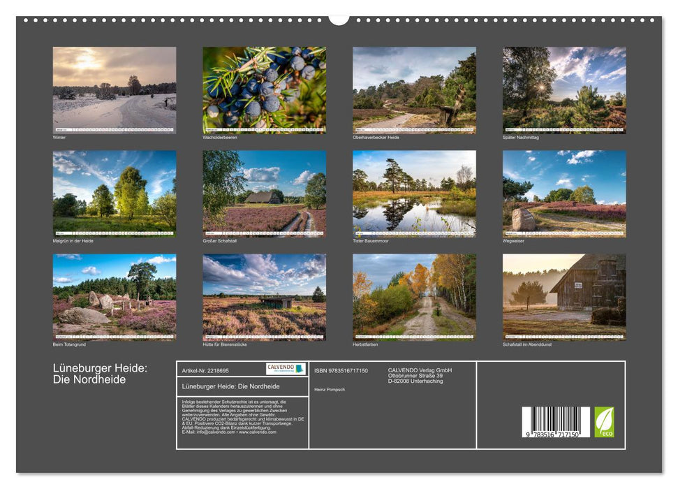 Lüneburger Heide: Die Nordheide (CALVENDO Premium Wandkalender 2026)