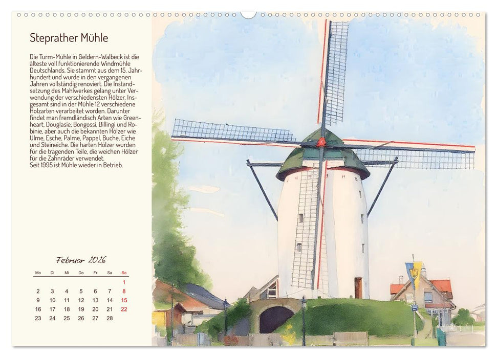 Deutschlands schönste Windmühlen (CALVENDO Wandkalender 2026)