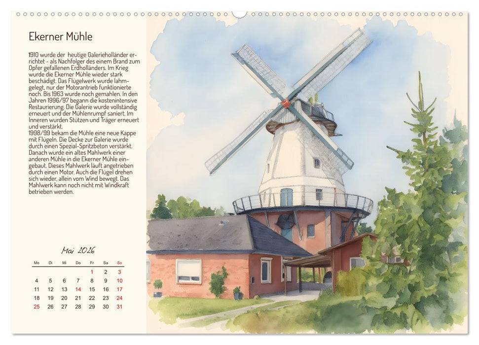 Deutschlands schönste Windmühlen (CALVENDO Premium Wandkalender 2026)
