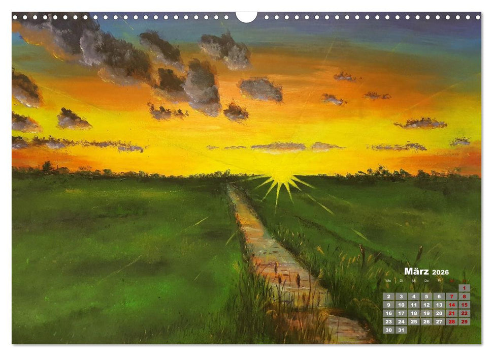 Landschaften in Acryl & Aquarell (CALVENDO Wandkalender 2026)
