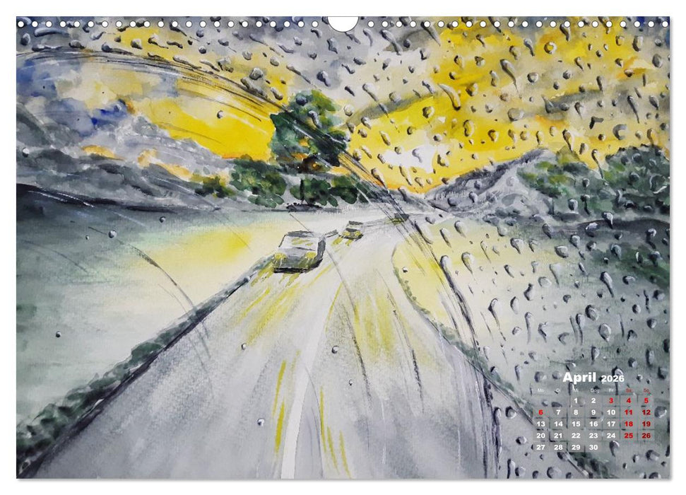 Landschaften in Acryl & Aquarell (CALVENDO Wandkalender 2026)
