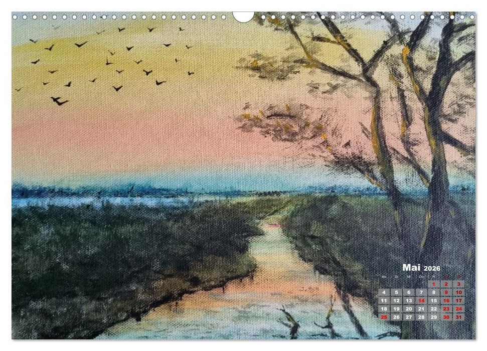 Landschaften in Acryl & Aquarell (CALVENDO Wandkalender 2026)