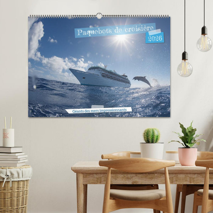 Paquebots de croisière - Géants des mers impressionnants (CALVENDO Calendrier mensuel 2026)