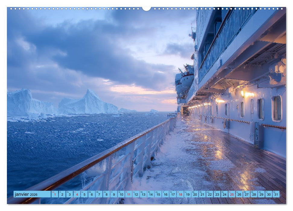 Paquebots de croisière - Géants des mers impressionnants (CALVENDO Calendrier mensuel 2026)