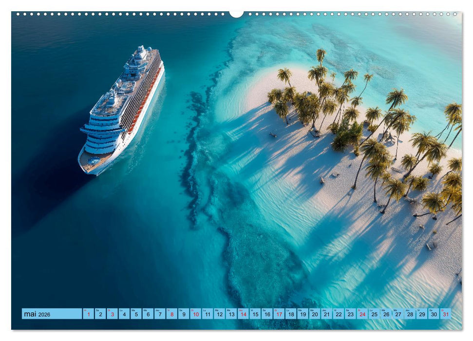 Paquebots de croisière - Géants des mers impressionnants (CALVENDO Calendrier mensuel 2026)