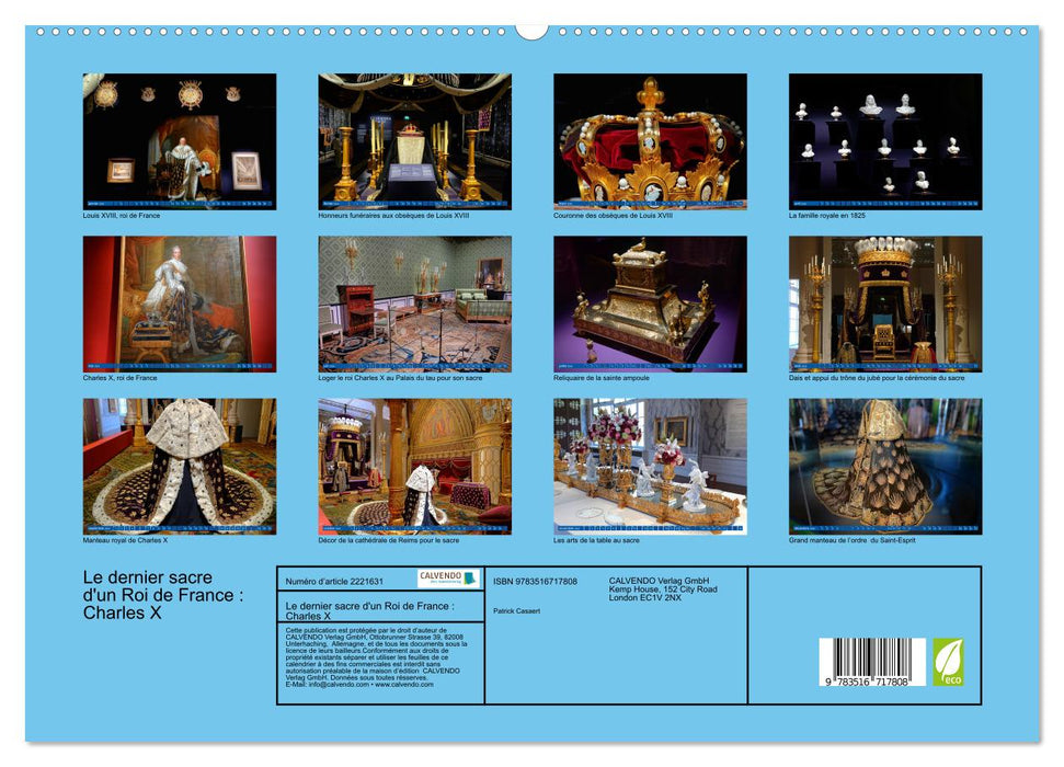 Le dernier sacre d'un Roi de France : Charles X (CALVENDO Calendrier supérieur 2026)