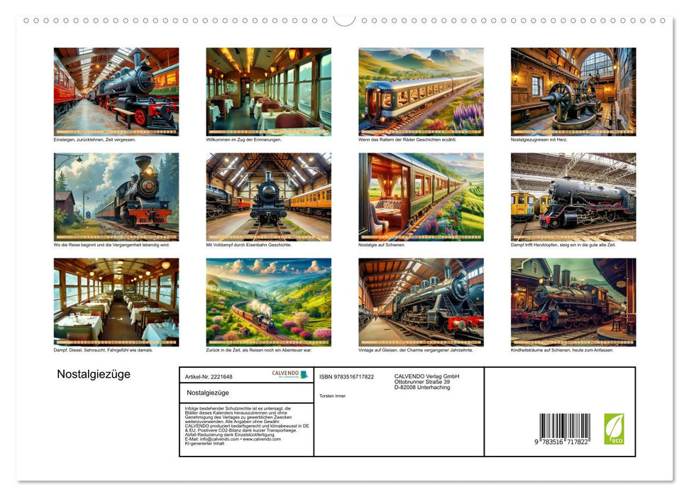 Nostalgiezüge (CALVENDO Premium Wandkalender 2026)