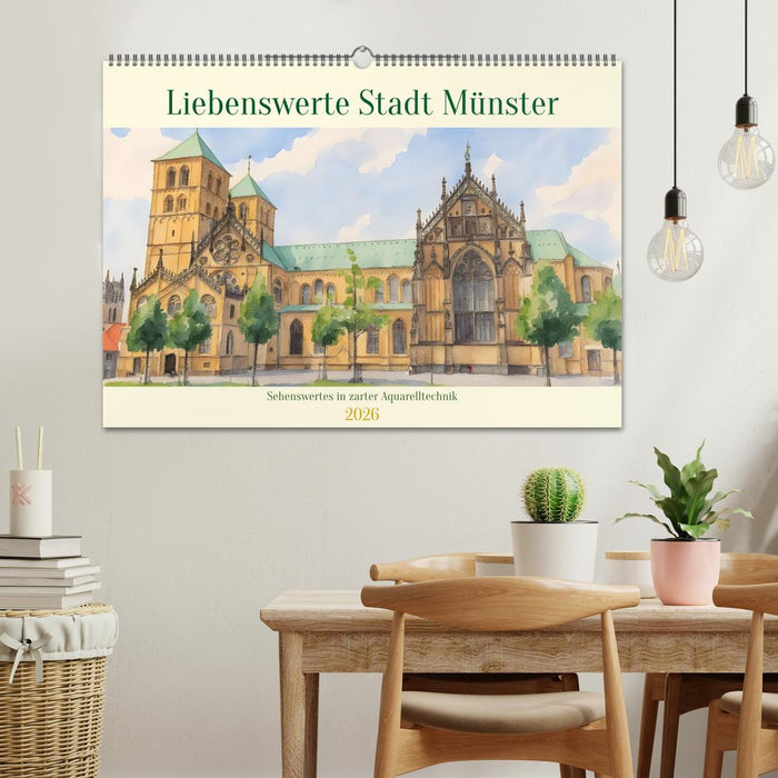 Liebenswerte Stadt Münster (CALVENDO Wandkalender 2026)