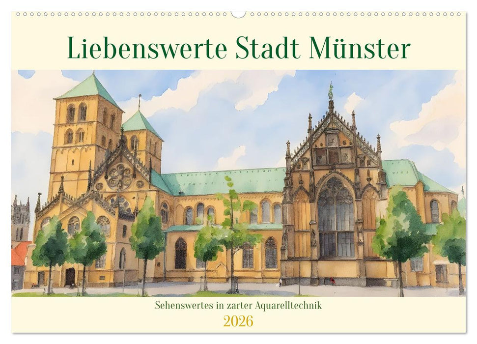 Liebenswerte Stadt Münster (CALVENDO Wandkalender 2026)