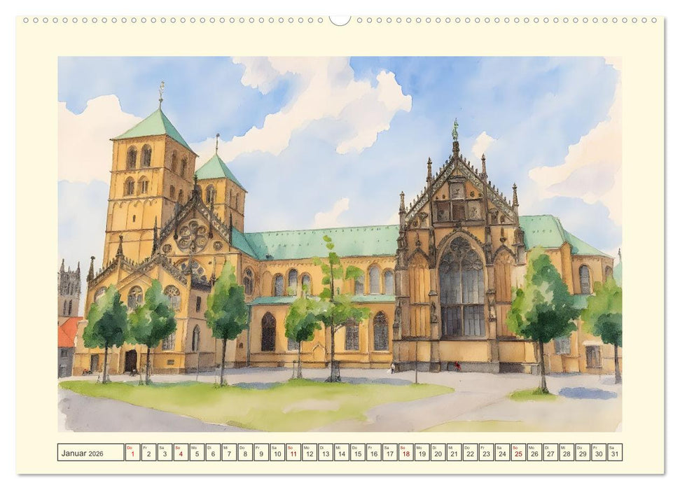 Liebenswerte Stadt Münster (CALVENDO Wandkalender 2026)